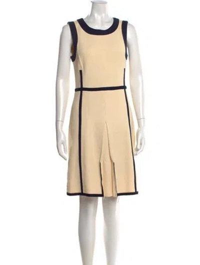 Pre-owned Tory Burch Crew Neck Knee-length Dress In Neutral