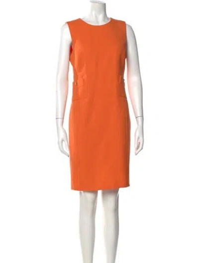 Pre-owned Tory Burch Crew Neck Knee-length Dress In Orange