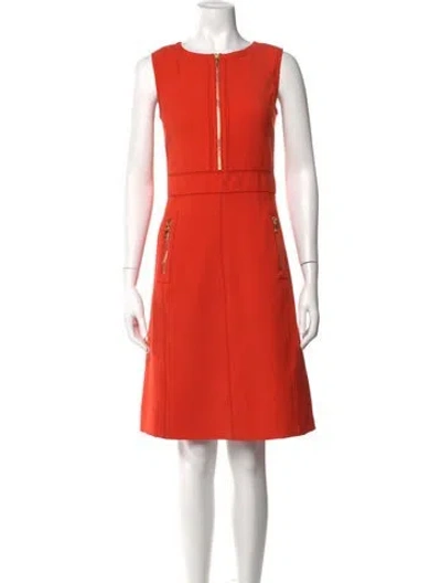 Pre-owned Tory Burch Crew Neck Knee-length Dress In Orange