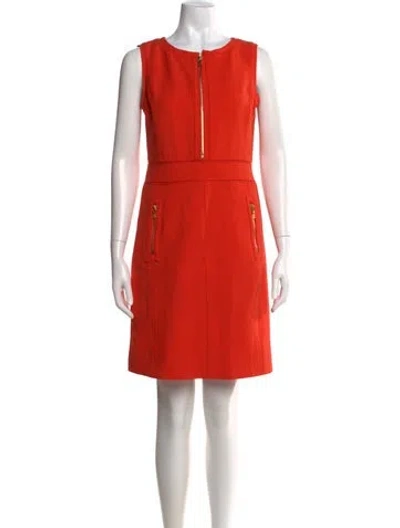 Pre-owned Tory Burch Crew Neck Knee-length Dress In Orange