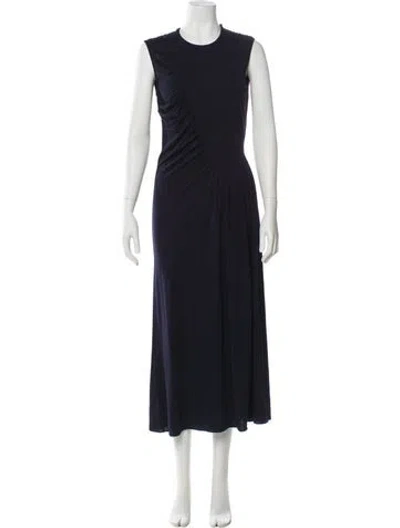 Pre-owned Tory Burch Crew Neck Long Dress In Blue
