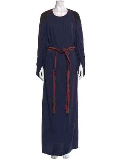 Pre-owned Tory Burch Crew Neck Long Dress In Multi