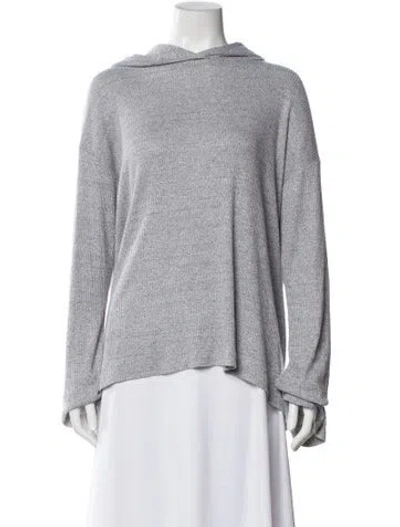 Pre-owned Tory Burch Crew Neck Long Sleeve Hoodie In Gray