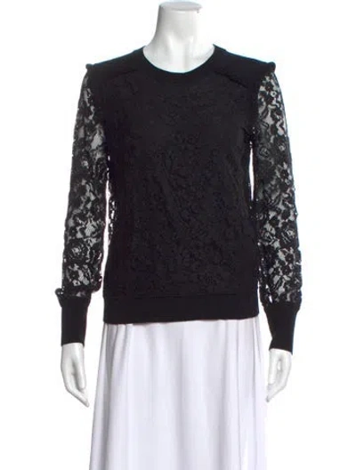 Pre-owned Tory Burch Crew Neck Long Sleeve Sweatshirt In Black