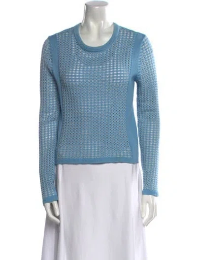 Pre-owned Tory Burch Crew Neck Long Sleeve Sweatshirt In Blue