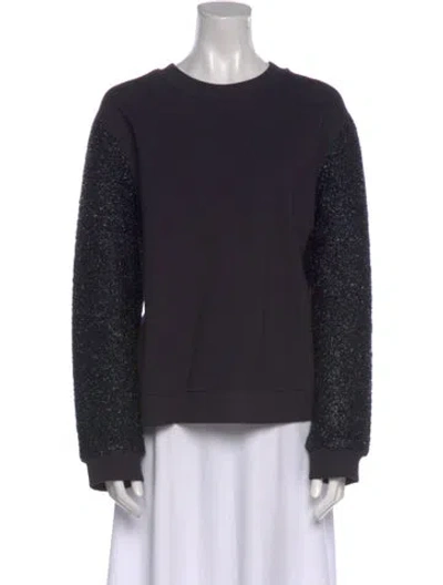 Pre-owned Tory Burch Crew Neck Long Sleeve Sweatshirt In Blue