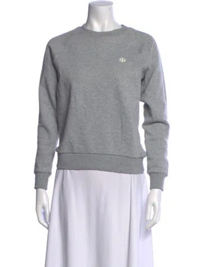 Pre-owned Tory Burch Crew Neck Long Sleeve Sweatshirt In Grey