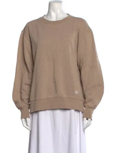 Pre-owned Tory Burch Crew Neck Long Sleeve Sweatshirt In Neutrals