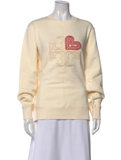 Pre-owned Tory Burch Crew Neck Long Sleeve Sweatshirt W/ Tags In Neutral