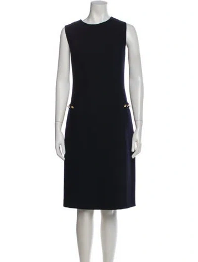 Pre-owned Tory Burch Crew Neck Midi Length Dress In Green