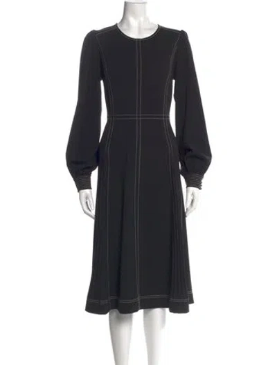 Pre-owned Tory Burch Crew Neck Midi Length Dress W/ Tags In Black