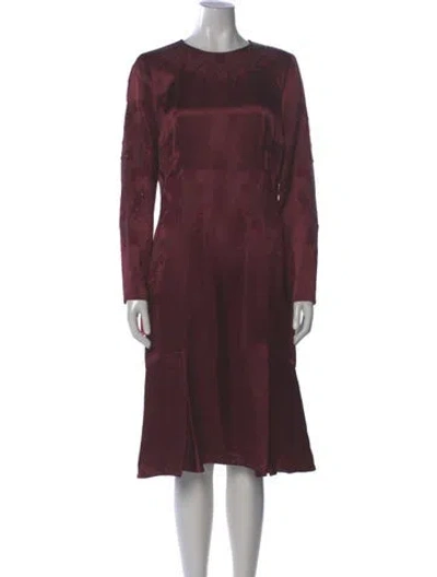 Pre-owned Tory Burch Crew Neck Midi Length Dress W/ Tags In Burgundy