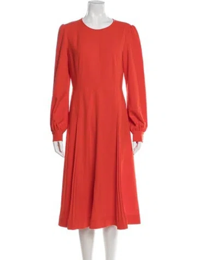 Pre-owned Tory Burch Crew Neck Midi Length Dress W/ Tags In Orange