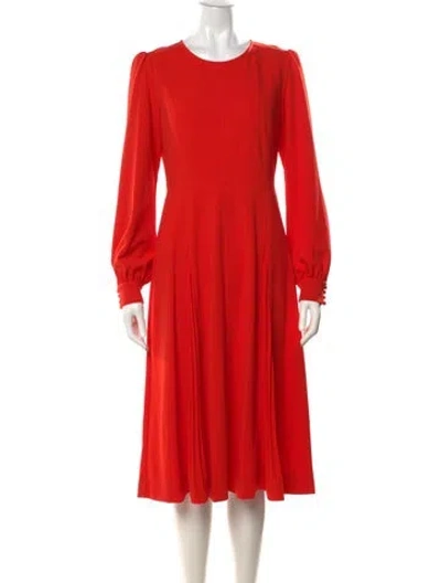 Pre-owned Tory Burch Crew Neck Midi Length Dress W/ Tags In Orange