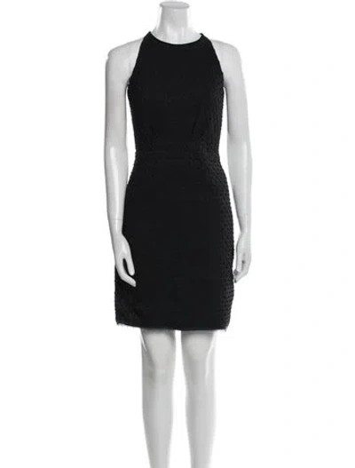 Pre-owned Tory Burch Crew Neck Mini Dress In Black