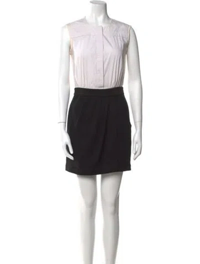Pre-owned Tory Burch Crew Neck Mini Dress In Black