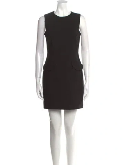 Pre-owned Tory Burch Crew Neck Mini Dress In Black