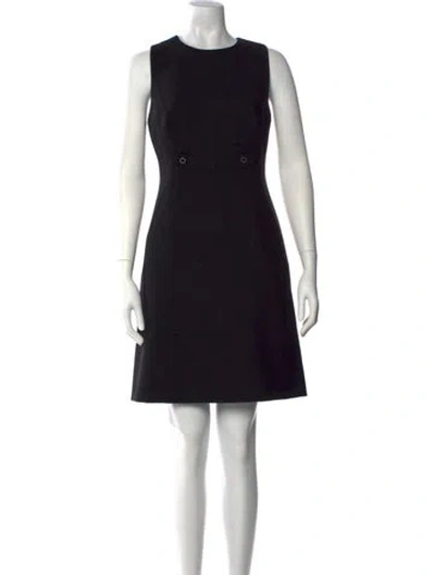 Pre-owned Tory Burch Crew Neck Mini Dress In Black