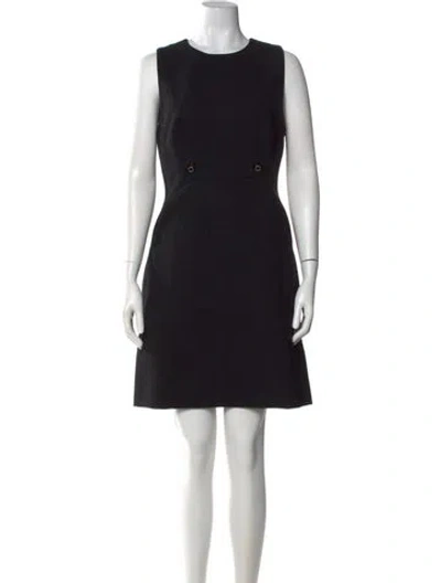 Pre-owned Tory Burch Crew Neck Mini Dress In Black