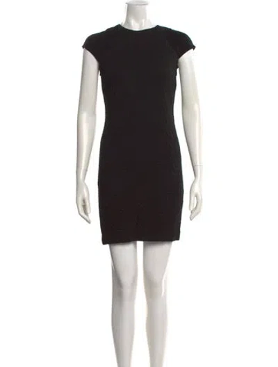 Pre-owned Tory Burch Crew Neck Mini Dress In Black