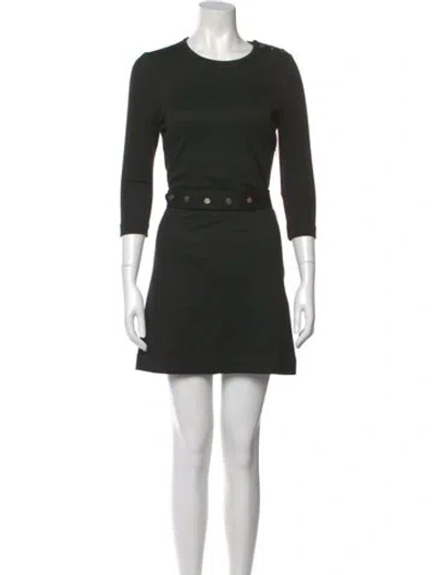 Pre-owned Tory Burch Crew Neck Mini Dress In Black
