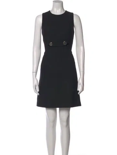 Pre-owned Tory Burch Crew Neck Mini Dress In Black