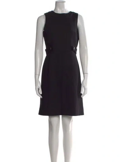 Pre-owned Tory Burch Crew Neck Mini Dress In Black