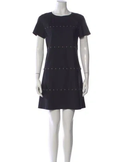 Pre-owned Tory Burch Crew Neck Mini Dress In Black