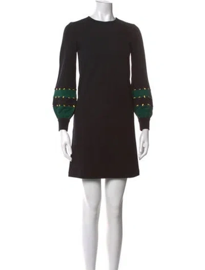 Pre-owned Tory Burch Crew Neck Mini Dress In Black