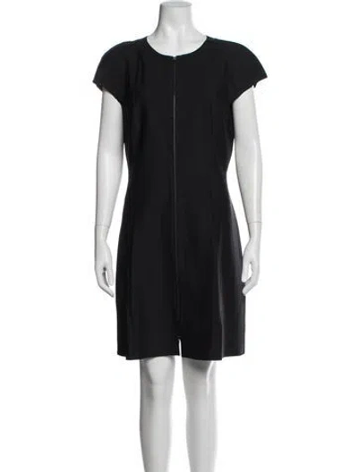 Pre-owned Tory Burch Crew Neck Mini Dress In Black