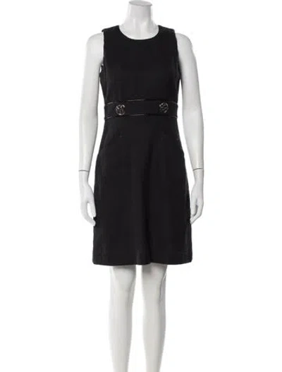 Pre-owned Tory Burch Crew Neck Mini Dress In Black