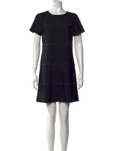 Pre-owned Tory Burch Crew Neck Mini Dress In Black