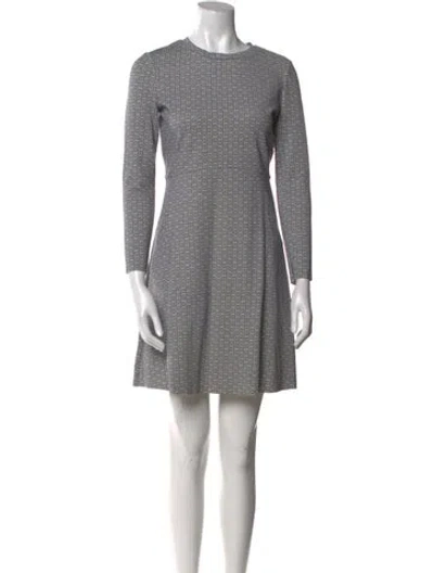 Pre-owned Tory Burch Crew Neck Mini Dress In Blue