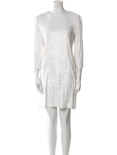 Pre-owned Tory Burch Crew Neck Mini Dress In Blue