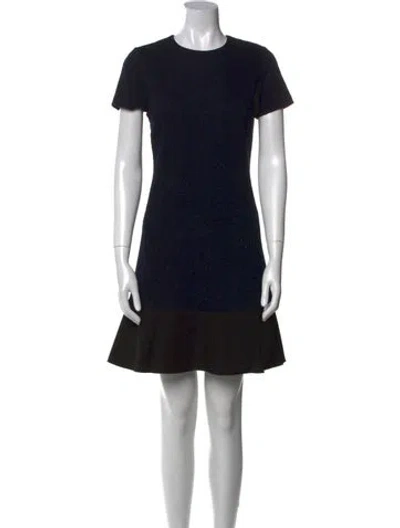 Pre-owned Tory Burch Crew Neck Mini Dress In Blue