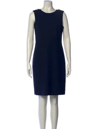 Pre-owned Tory Burch Crew Neck Mini Dress In Blue