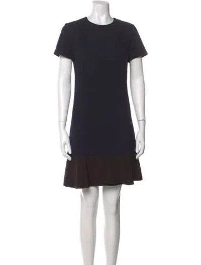 Pre-owned Tory Burch Crew Neck Mini Dress In Blue