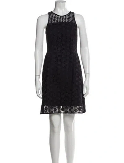 Pre-owned Tory Burch Crew Neck Mini Dress In Blue