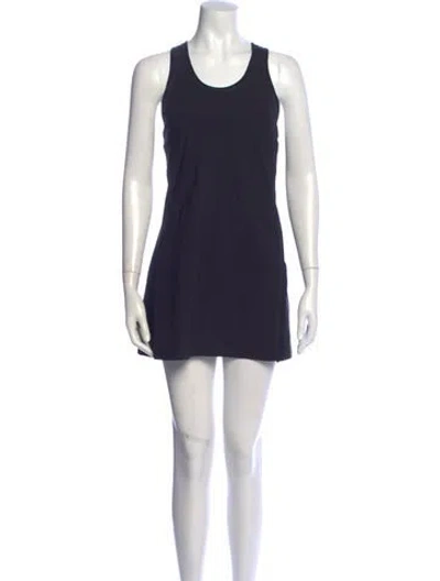 Pre-owned Tory Burch Crew Neck Mini Dress In Blue
