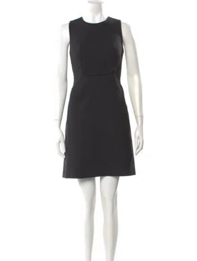 Pre-owned Tory Burch Crew Neck Mini Dress In Gray