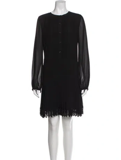 Pre-owned Tory Burch Crew Neck Mini Dress In Gray