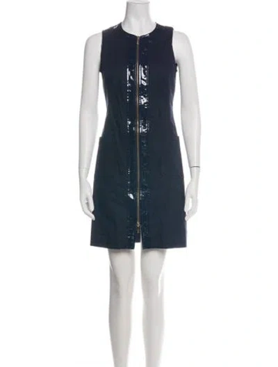 Pre-owned Tory Burch Crew Neck Mini Dress In Green