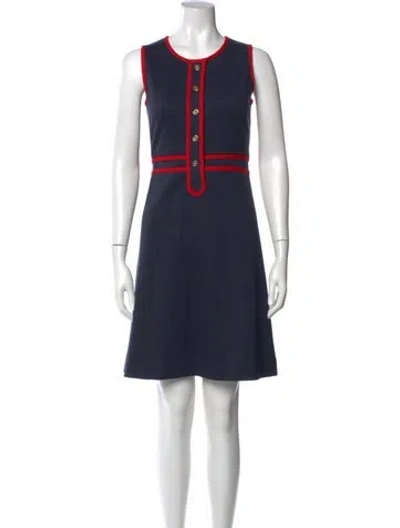Pre-owned Tory Burch Crew Neck Mini Dress In Multi