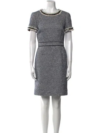 Pre-owned Tory Burch Crew Neck Mini Dress In Multi