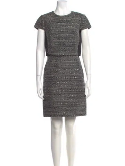Pre-owned Tory Burch Crew Neck Mini Dress In Neutral