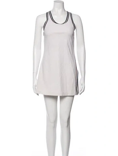 Pre-owned Tory Burch Crew Neck Mini Dress In Neutral