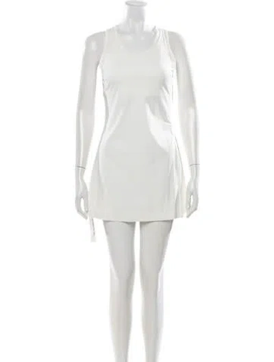 Pre-owned Tory Burch Crew Neck Mini Dress In Neutrals