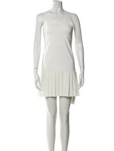 Pre-owned Tory Burch Crew Neck Mini Dress In Neutrals