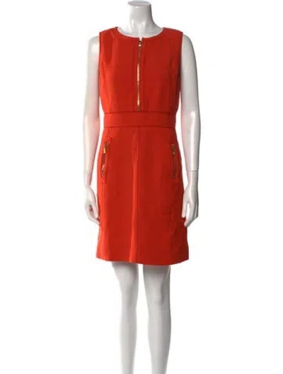 Pre-owned Tory Burch Crew Neck Mini Dress In Orange