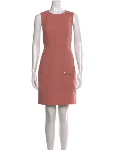 Pre-owned Tory Burch Crew Neck Mini Dress In Pink